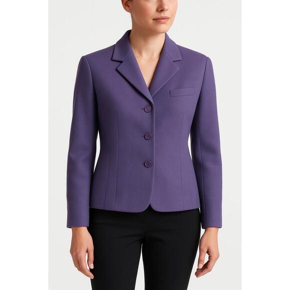 Harvé Benard by Benard Holtzman Purple 3Button Notched Lapel Blazer Petite 10P - Picture 1 of 9